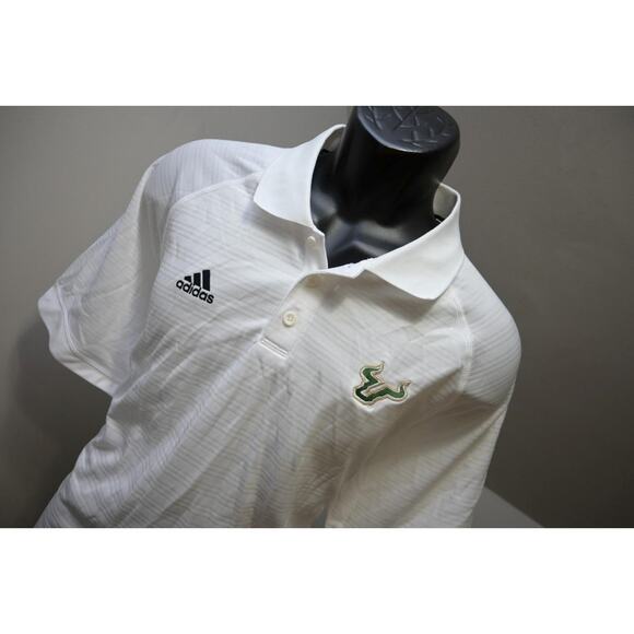 Adidas Golf Polo ClimaLite South Florida Bulls Athletic Golf Shirt Mens Sz Large - Picture 4 of 7